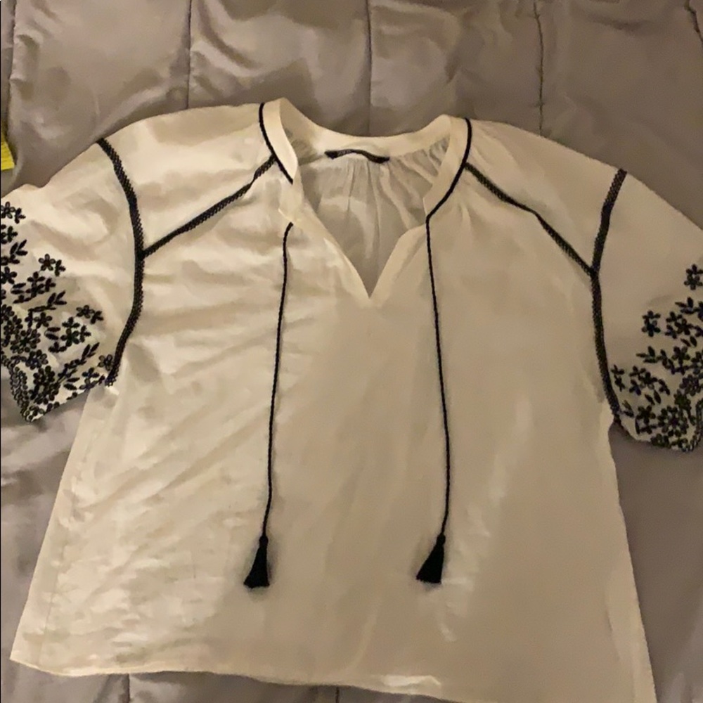 Zara embroidered blouse